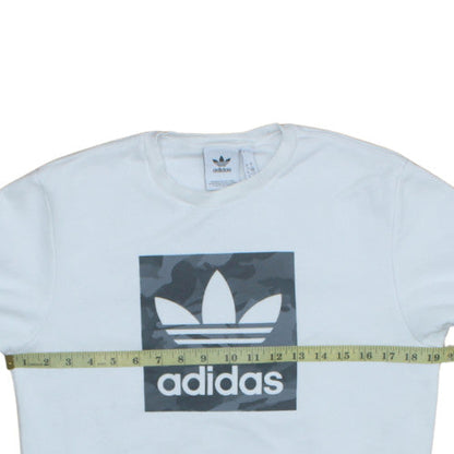 Mens UK Size M adidas White Pullover Sweatshirt