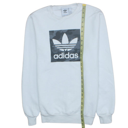 Mens UK Size M adidas White Pullover Sweatshirt