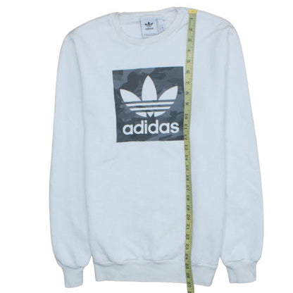 Mens UK Size M adidas White Pullover Sweatshirt