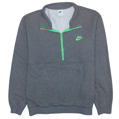 Mens UK Size L Nike Grey 1/2 Zip Sweatshirt