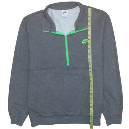 Mens UK Size L Nike Grey 1/2 Zip Sweatshirt