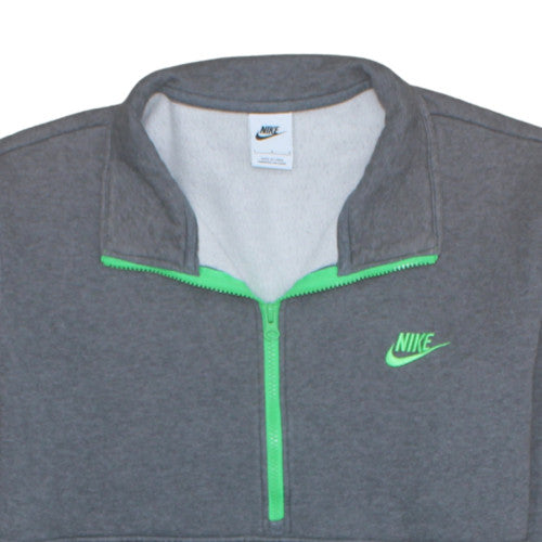 Mens UK Size L Nike Grey 1/2 Zip Sweatshirt