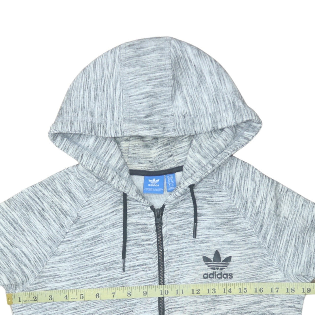 Womens UK Size 10 Adidas Grey Full Zip Hoodie