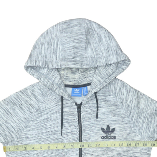 Womens UK Size 10 Adidas Grey Full Zip Hoodie