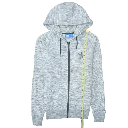 Womens UK Size 10 Adidas Grey Full Zip Hoodie