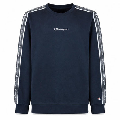 Front view of Champion boys’ black xl 13-14 years crew neck logo sweatshirt