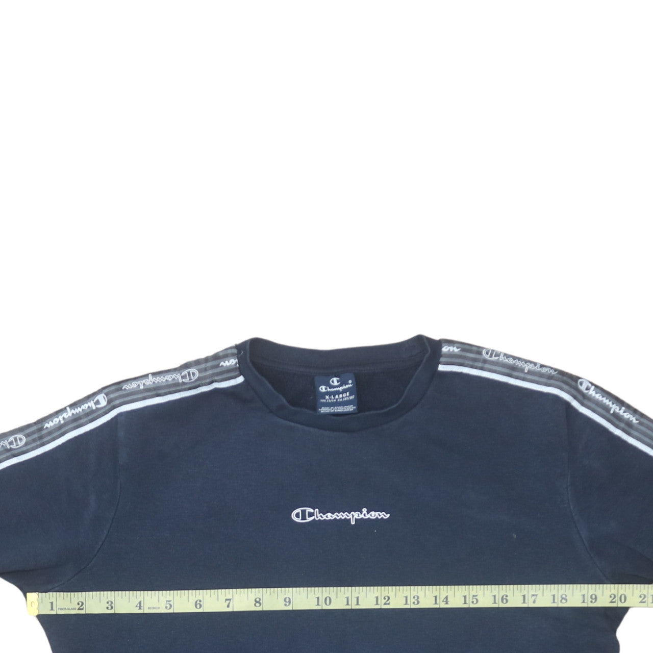 Champion Boys Black XL 13-14 Years Crew Neck Logo Sweatshirt