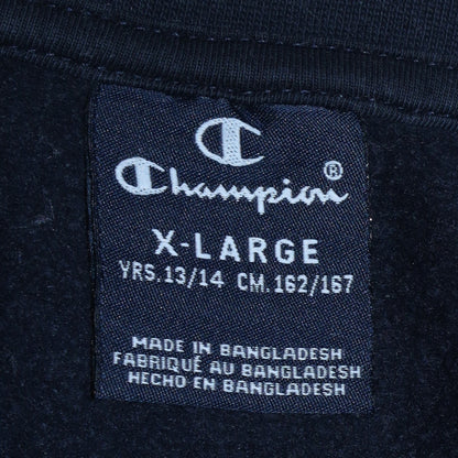 Champion Boys Black XL 13-14 Years Crew Neck Logo Sweatshirt