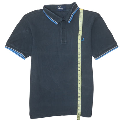 Fred Perry Men's Black Slim Fit Polo Shirt L Cotton Laurel Logo