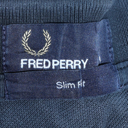 Fred Perry Men's Black Slim Fit Polo Shirt L Cotton Laurel Logo