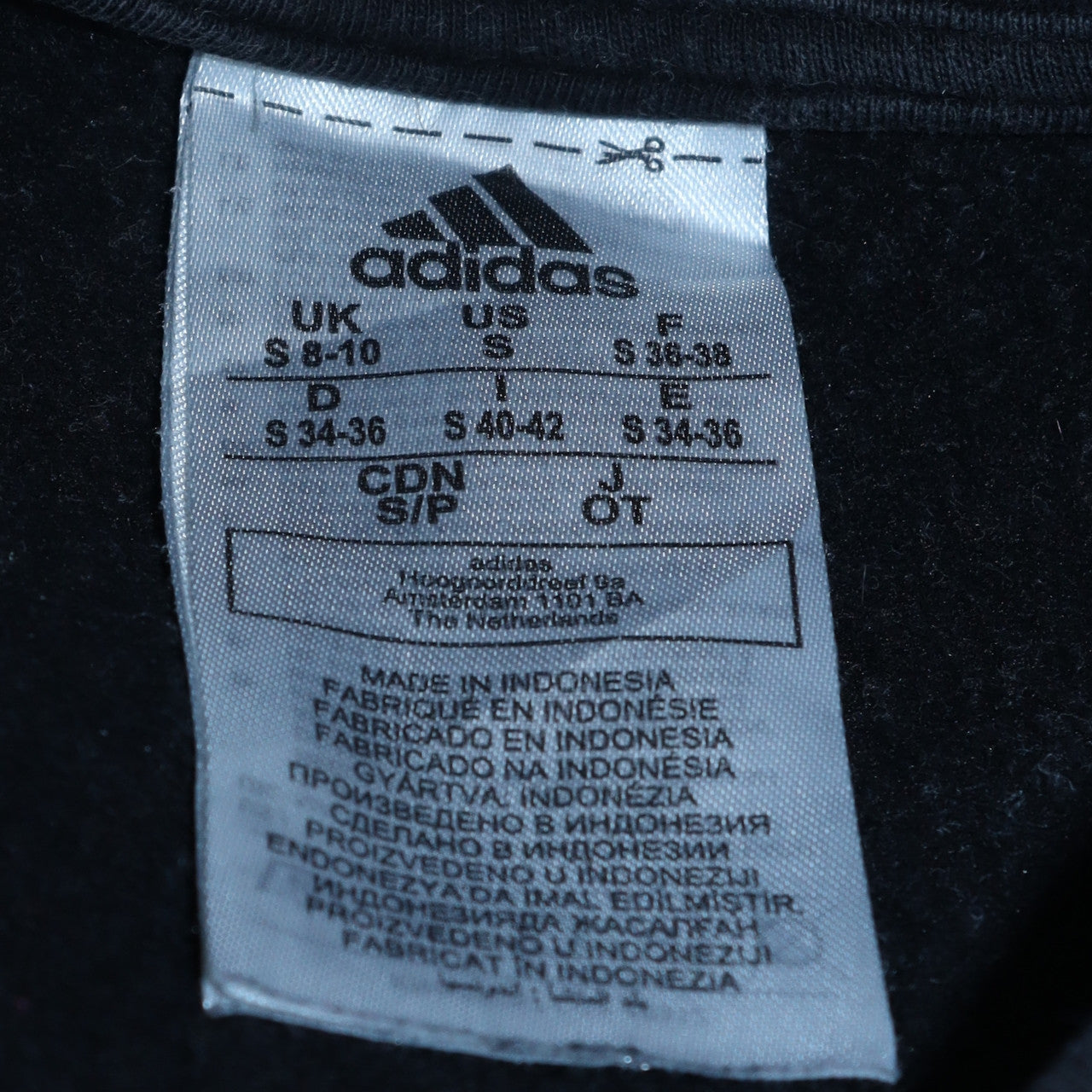 Womens UK Size S adidas Black Pullover Sweatshirt