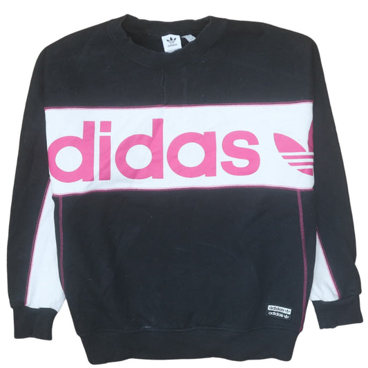 Womens UK Size 10 adidas Black Pullover Sweatshirt