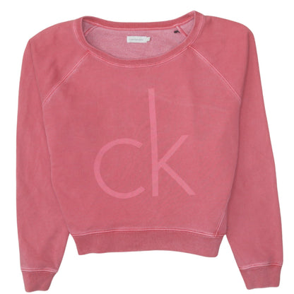 Womens UK Size S Calvin Klein Jeans Pink Pullover Sweatshirt