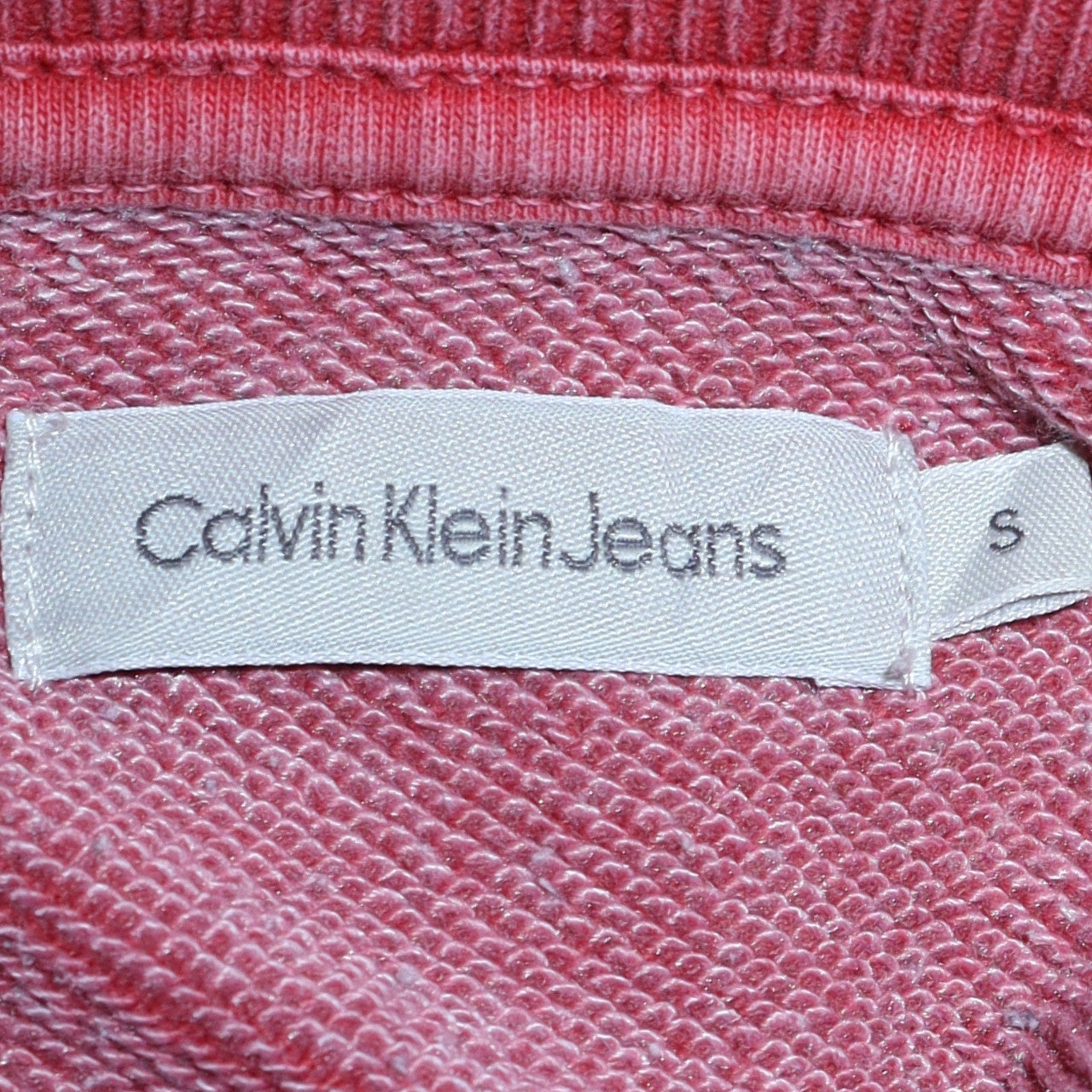 Womens UK Size S Calvin Klein Jeans Pink Pullover Sweatshirt