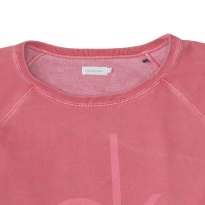 Womens UK Size S Calvin Klein Jeans Pink Pullover Sweatshirt