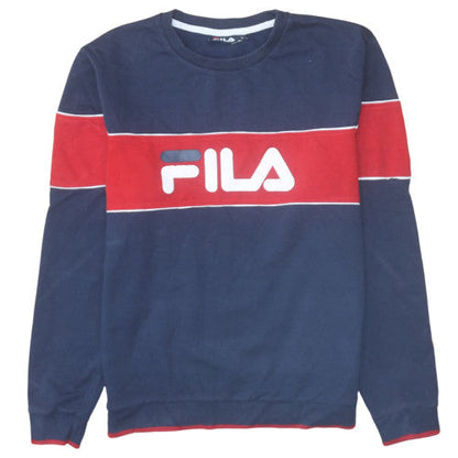 Mens UK Size L Fila Blue Pullover Sweatshirt