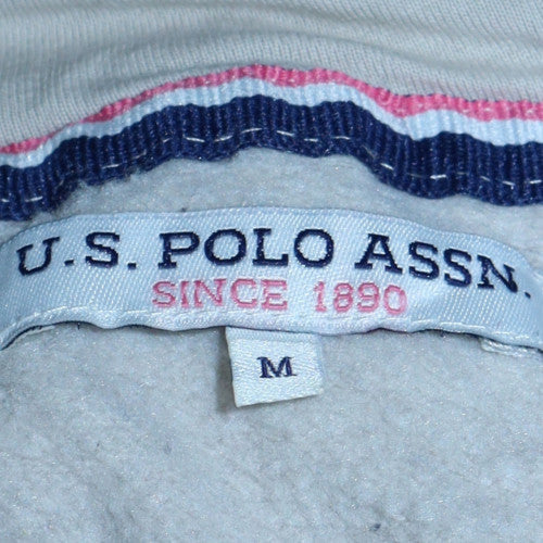 Mens UK Size M U.S. Polo Assn. White Pullover Hoodie