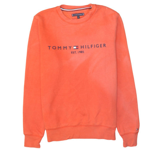 Mens UK Size S Tommy Hilfiger Orange Pullover Sweatshirt