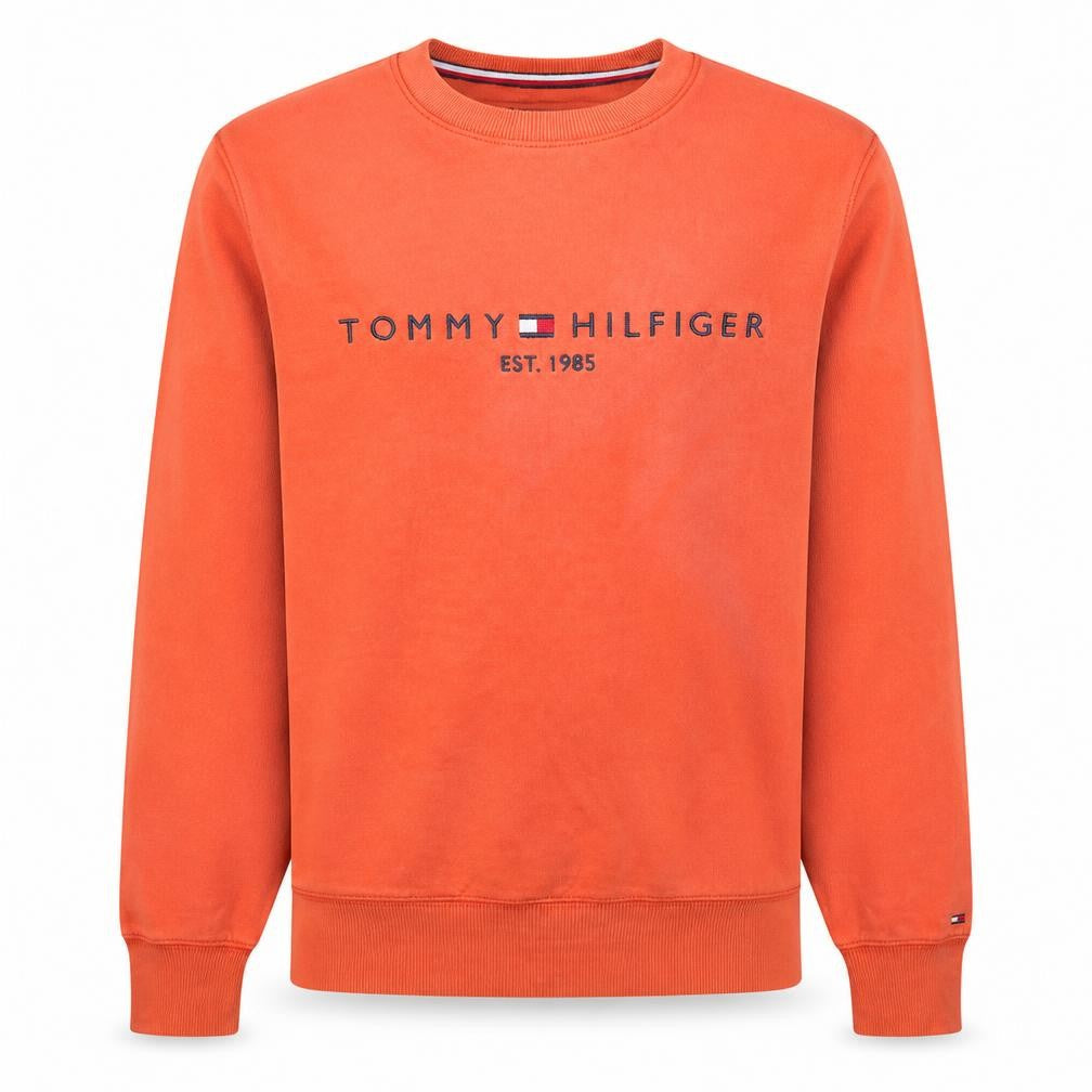 Mens UK Size S Tommy Hilfiger Orange Pullover Sweatshirt