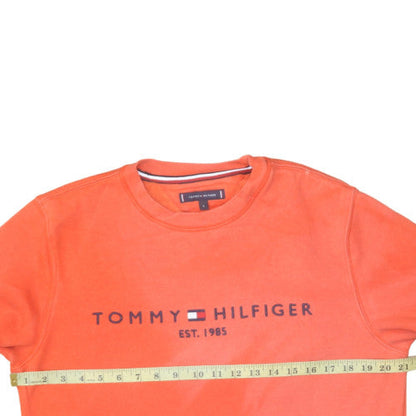 Mens UK Size S Tommy Hilfiger Orange Pullover Sweatshirt