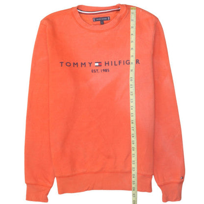 Mens UK Size S Tommy Hilfiger Orange Pullover Sweatshirt