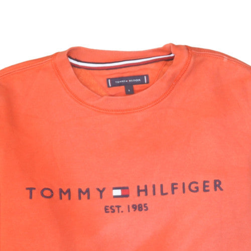 Mens UK Size S Tommy Hilfiger Orange Pullover Sweatshirt