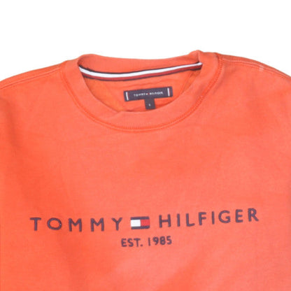 Mens UK Size S Tommy Hilfiger Orange Pullover Sweatshirt