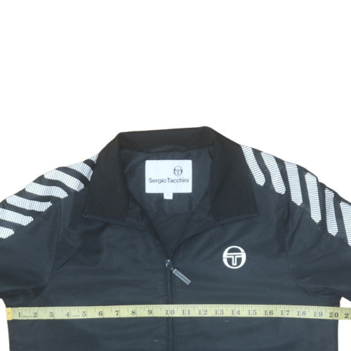 Sergio Tacchini Men's Black Track Jacket Size S Full Zip Sportswear