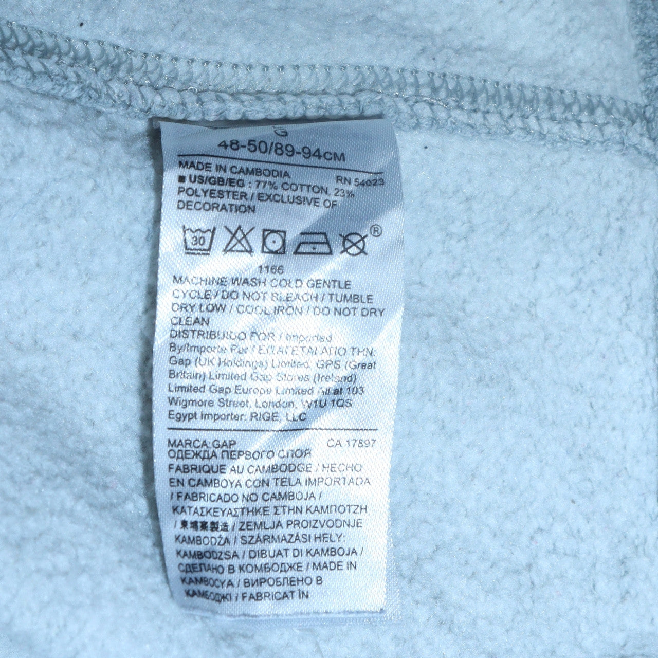 Mens UK Size L GAP Grey Full Zip Hoodie