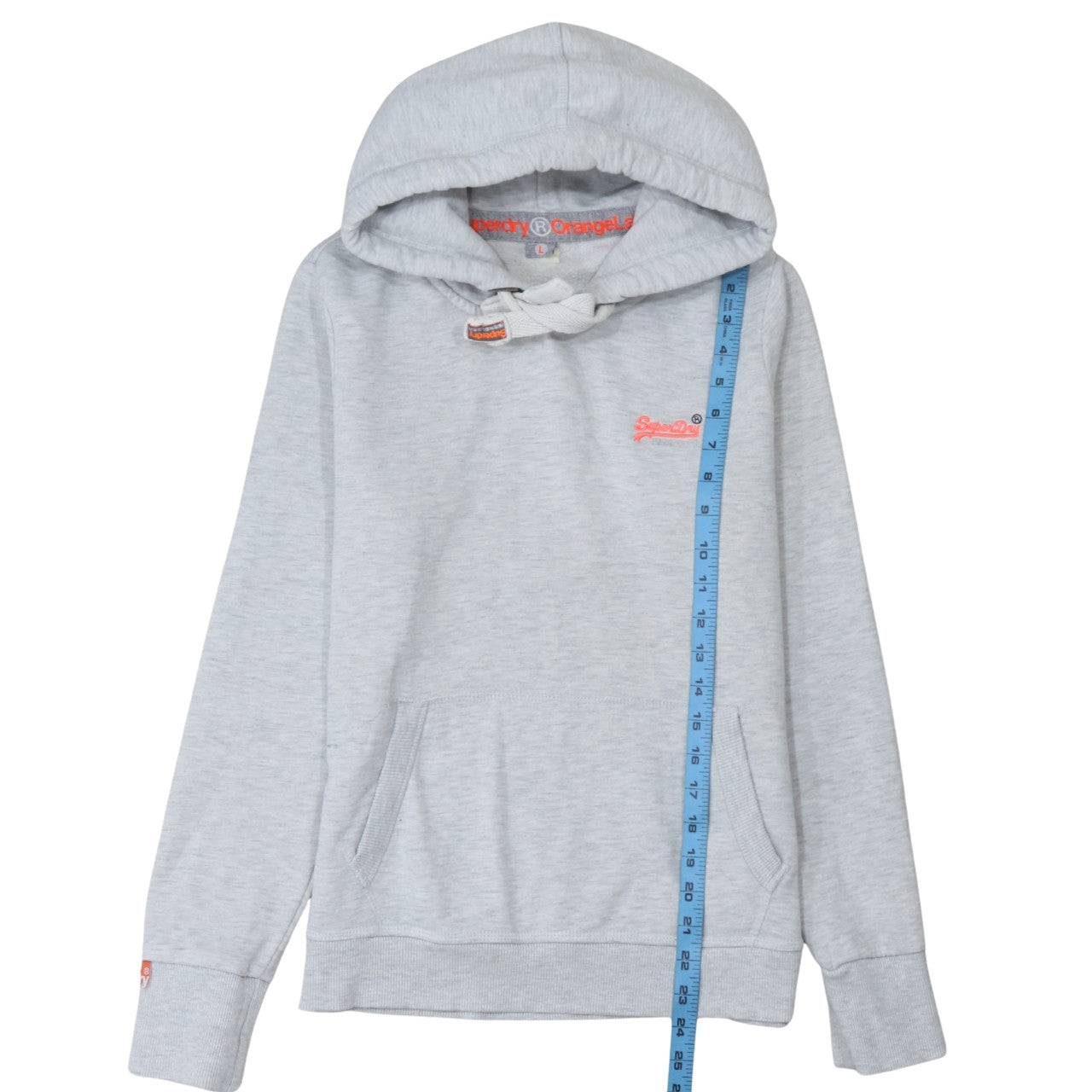 Womens UK Size L Superdry Grey Pullover Hoodie