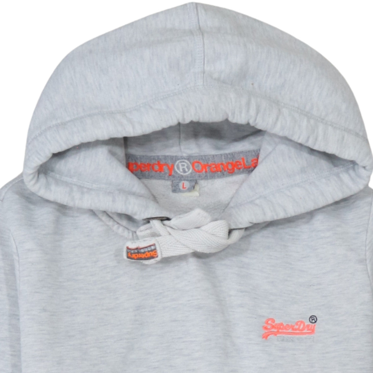 Womens UK Size L Superdry Grey Pullover Hoodie