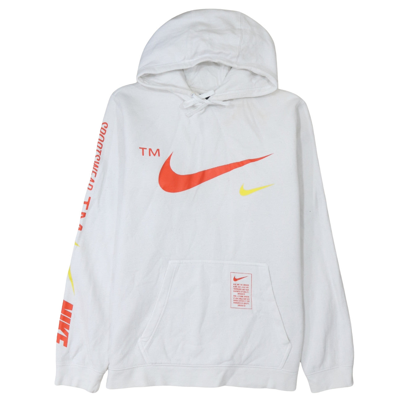 Mens UK Size L Nike White Pullover Hoodie