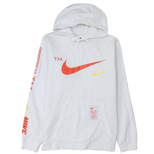 Mens UK Size L Nike White Pullover Hoodie