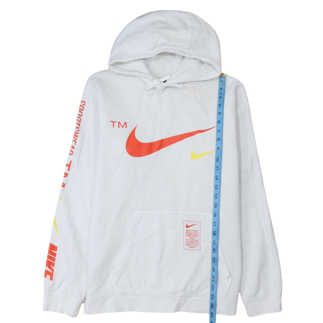 Mens UK Size L Nike White Pullover Hoodie