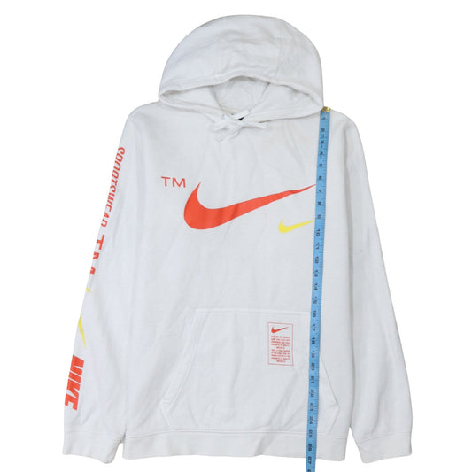 Mens UK Size L Nike White Pullover Hoodie