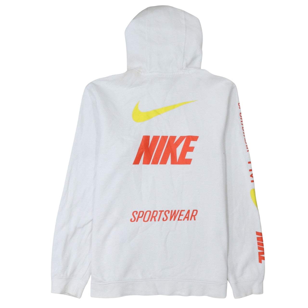 Mens UK Size L Nike White Pullover Hoodie