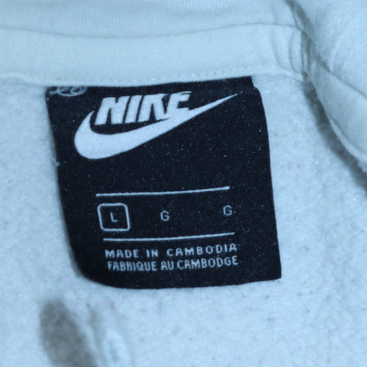 Mens UK Size L Nike White Pullover Hoodie