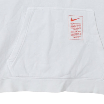 Mens UK Size L Nike White Pullover Hoodie