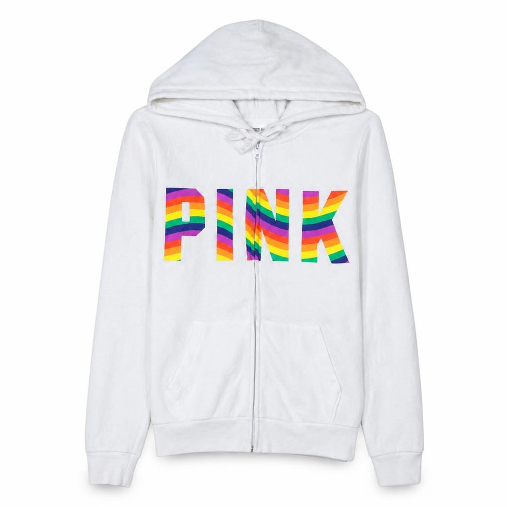 Womens UK Size XS Victoria's Secret White Full Zip Hoodie