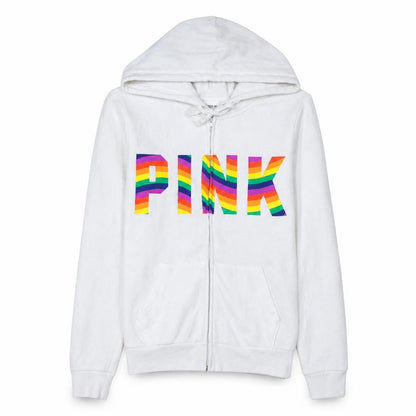 Womens UK Size XS Victoria's Secret White Full Zip Hoodie