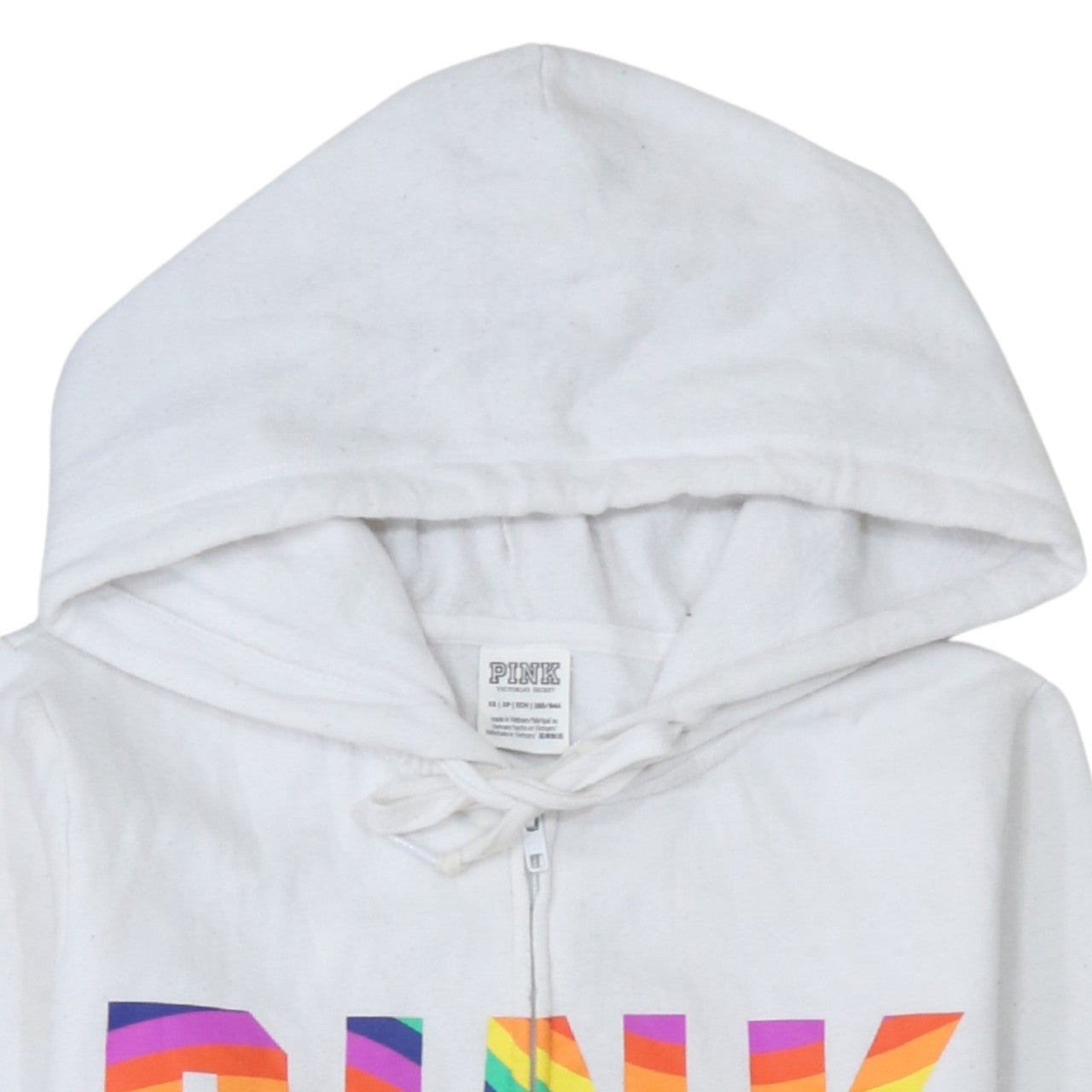 Womens UK Size XS Victoria's Secret White Full Zip Hoodie