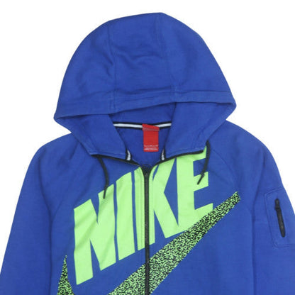 Mens UK Size L Nike Blue Full Zip Hoodie
