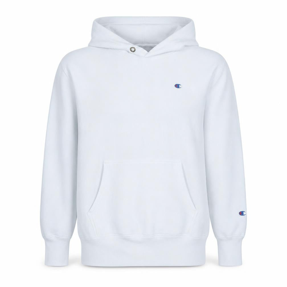 Mens UK Size XL Champion White Pullover Hoodie