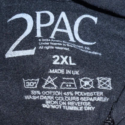 Mens UK Size 2XL 2Pac Black Pullover Hoodie