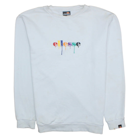 Mens UK Size L Ellesse White Pullover Sweatshirt
