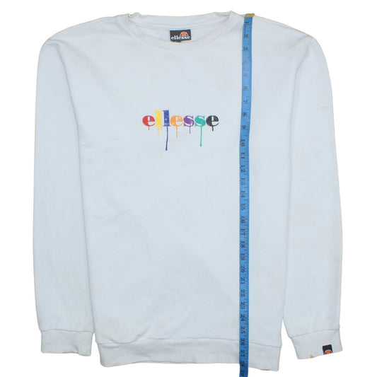 Mens UK Size L Ellesse White Pullover Sweatshirt