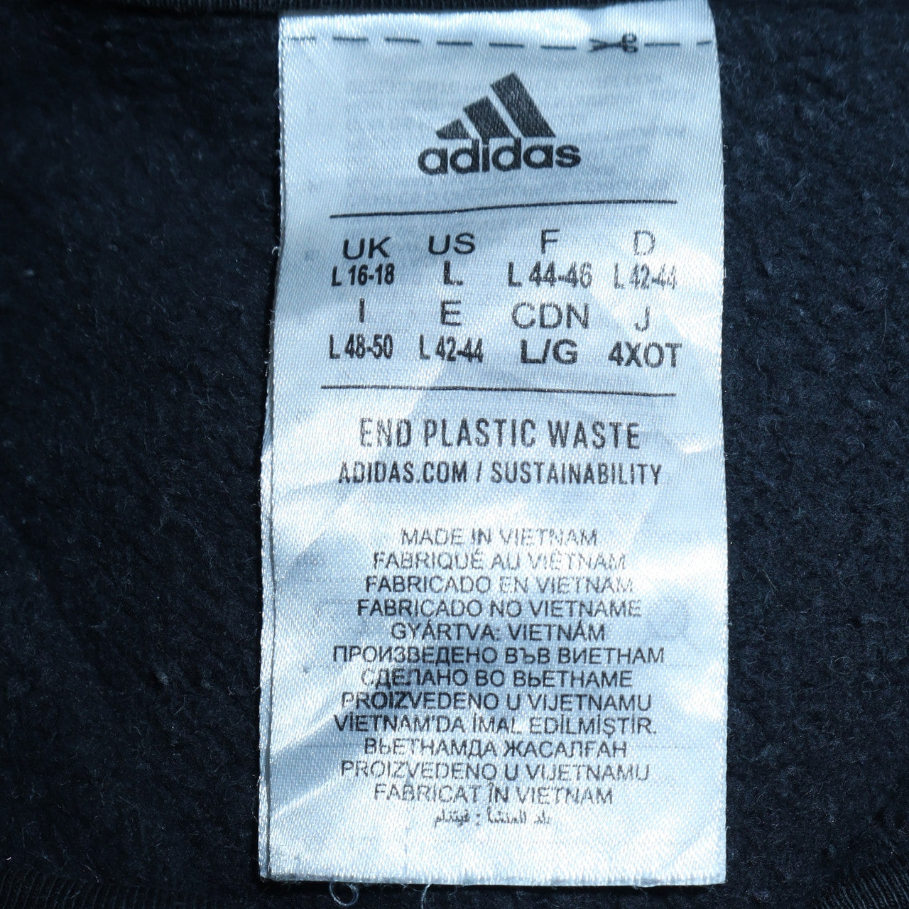 Womens UK Size 16-18 Adidas Black Pullover Sweatshirt