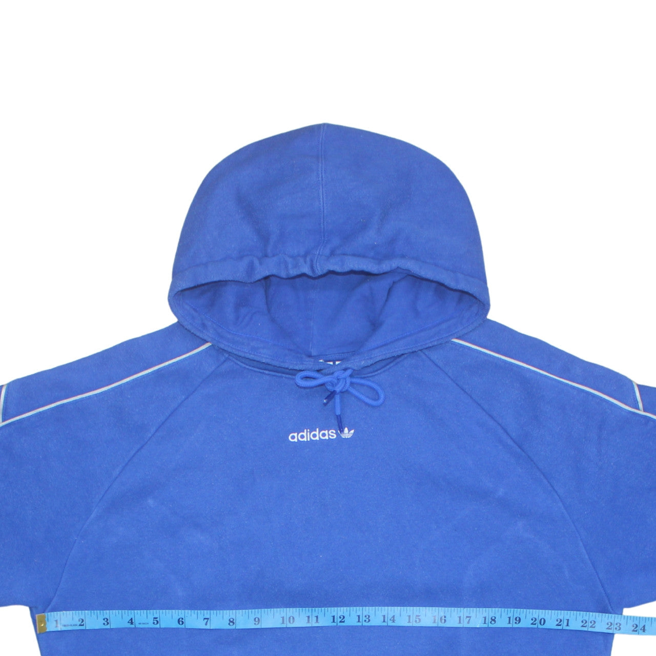 Mens UK Size M Adidas Blue Pullover Hoodie