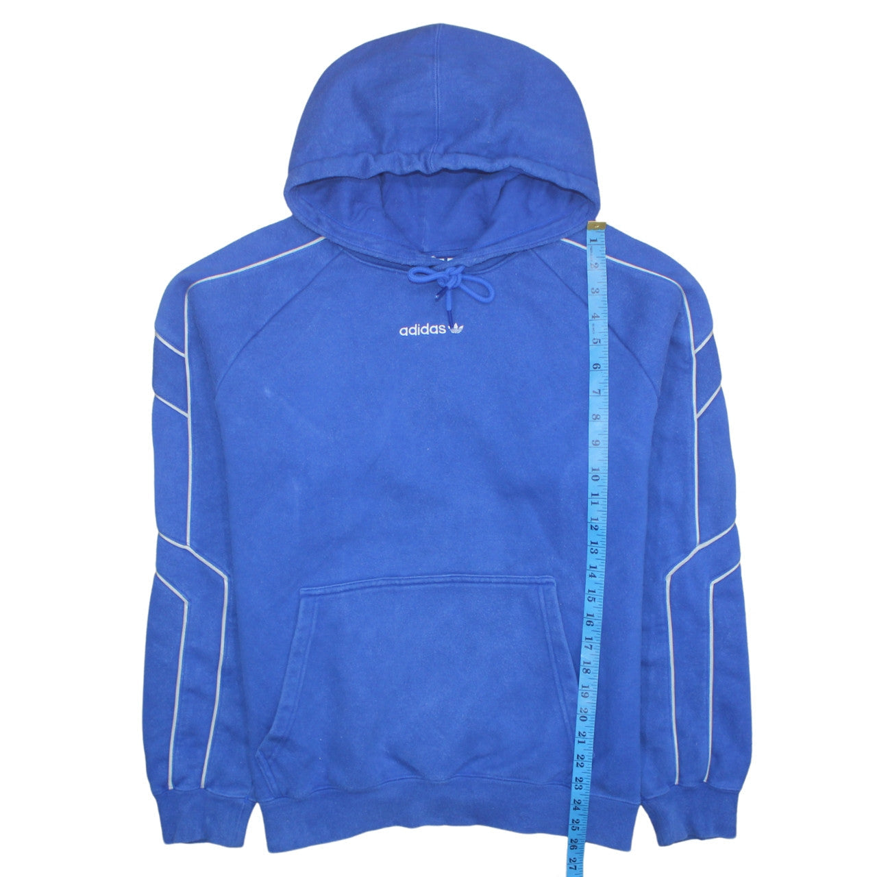 Mens UK Size M Adidas Blue Pullover Hoodie