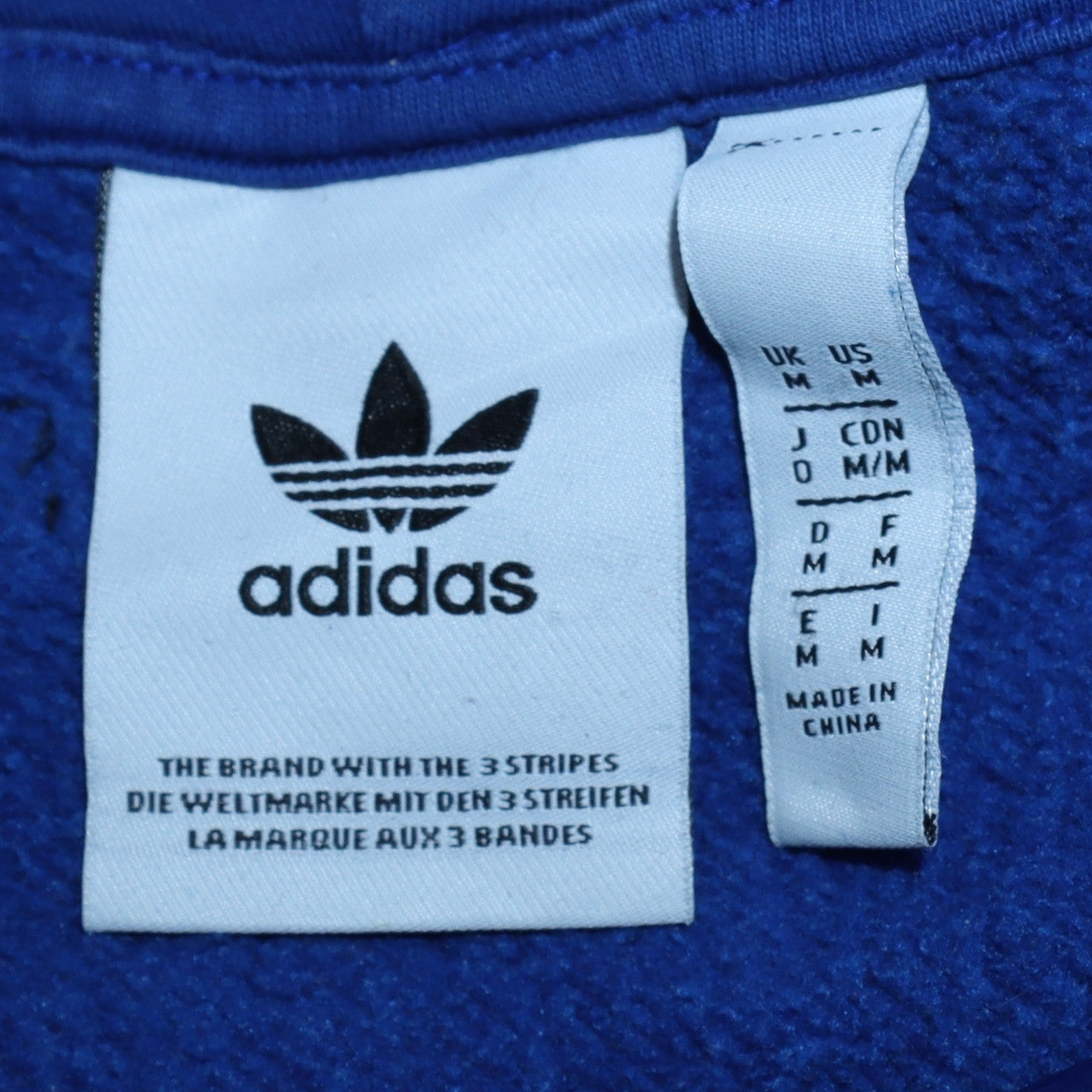Mens UK Size M Adidas Blue Pullover Hoodie